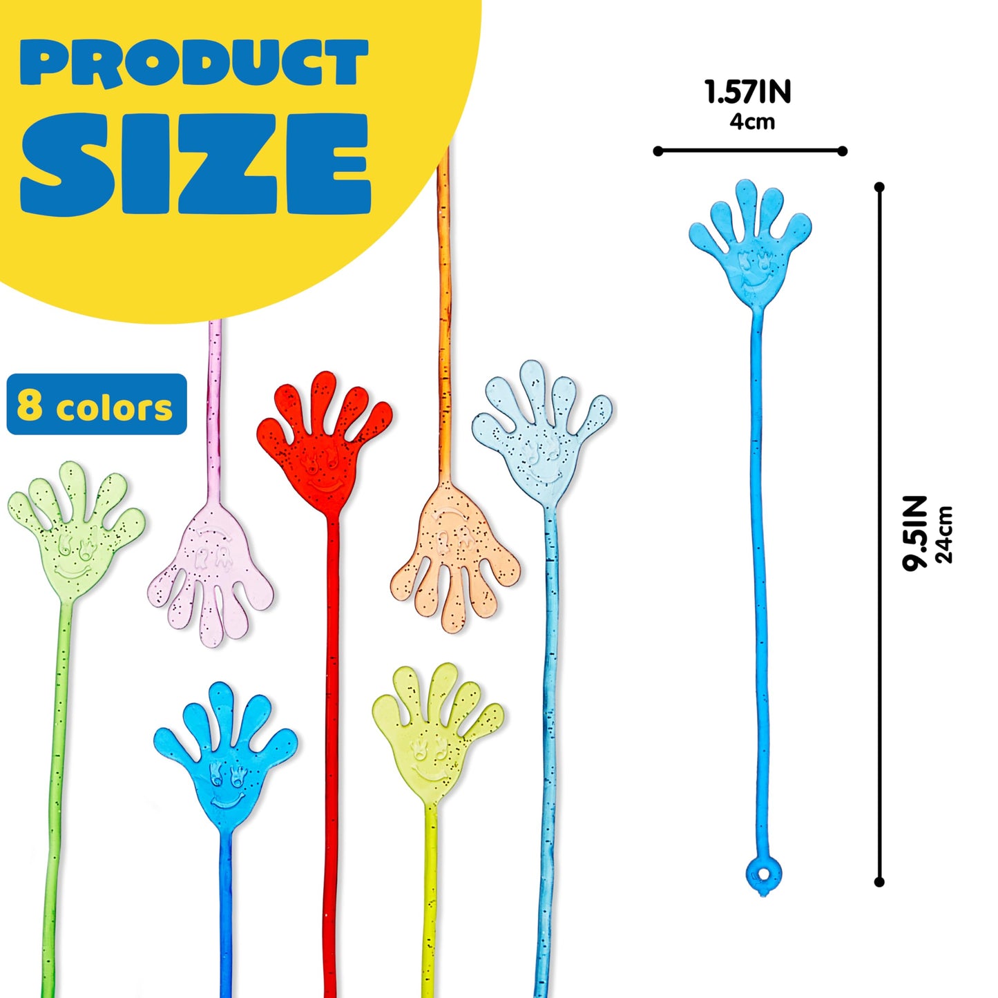 JOYIN Glitter Sticky Hands Party Favors – 240 Pcs Colorful, Non-Toxic Kids' Party Supplies