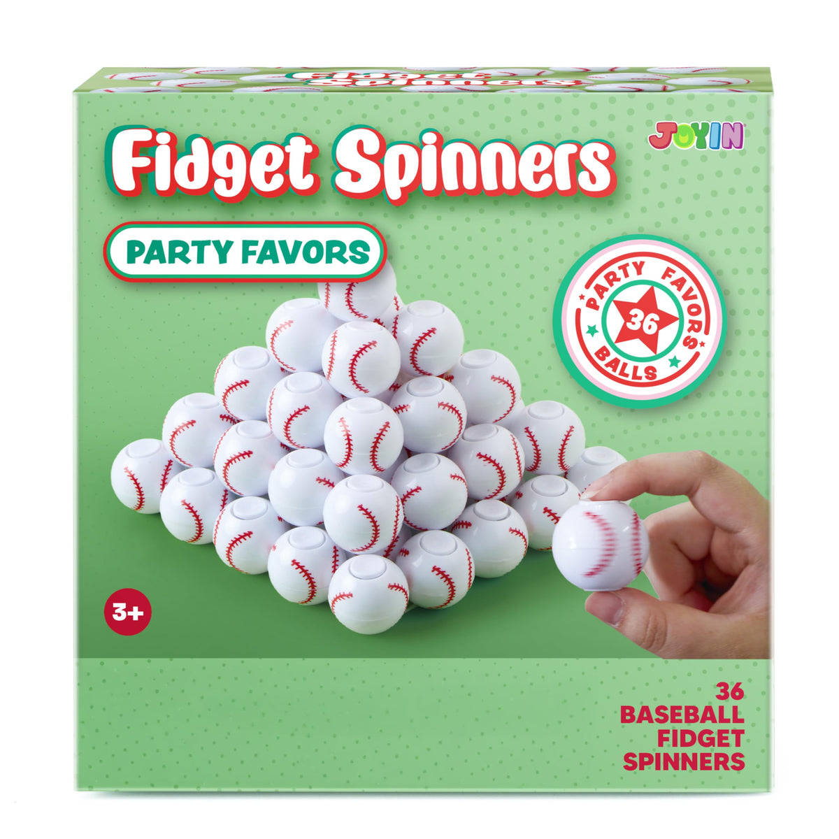 JOYIN 36 Pack Baseball Fidget Spinners – Kids Party Favors & Bulk Toys
