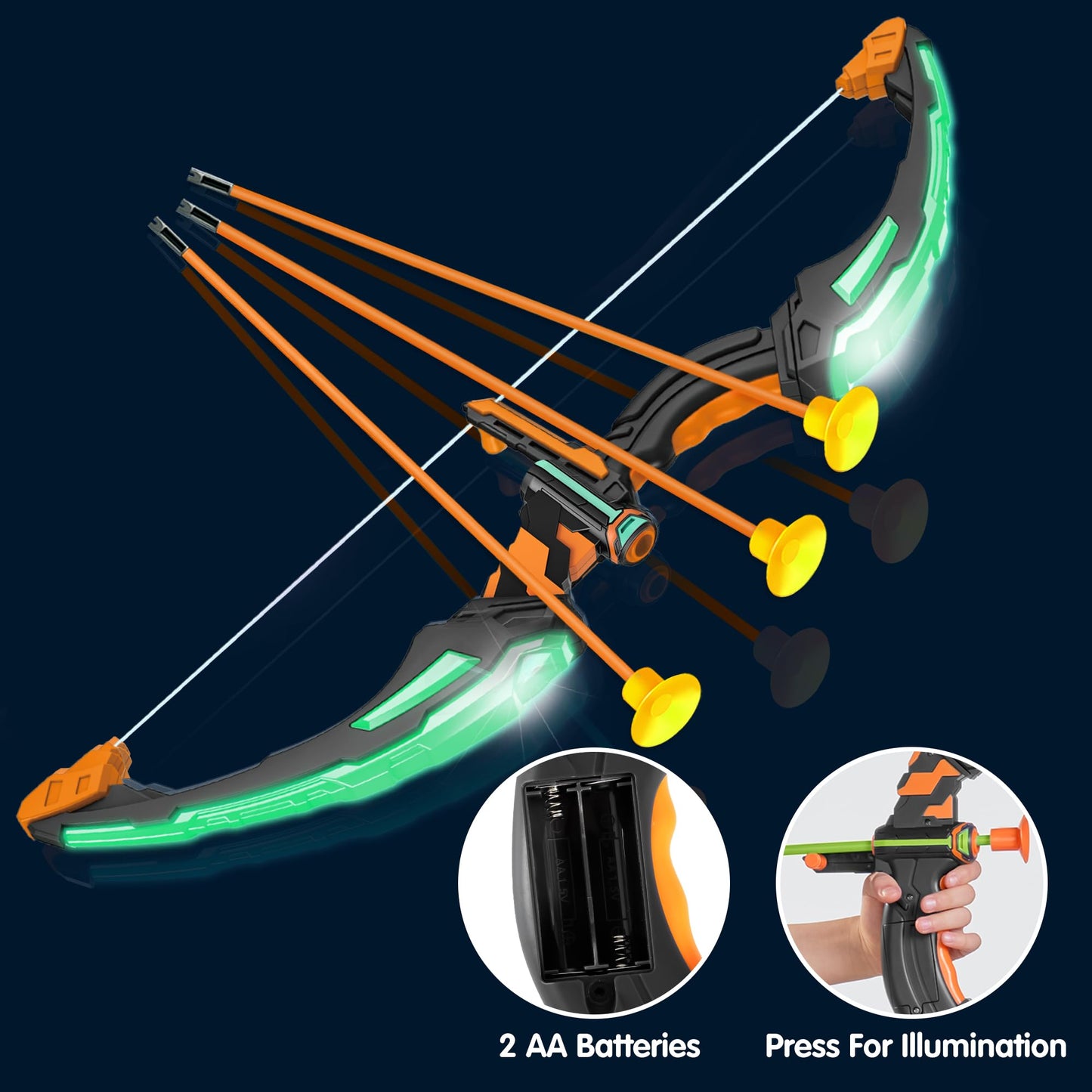 JOYIN Kids Bow and Arrow Set with LED Lights – Safe Outdoor Archery Toy for Ages 6-12