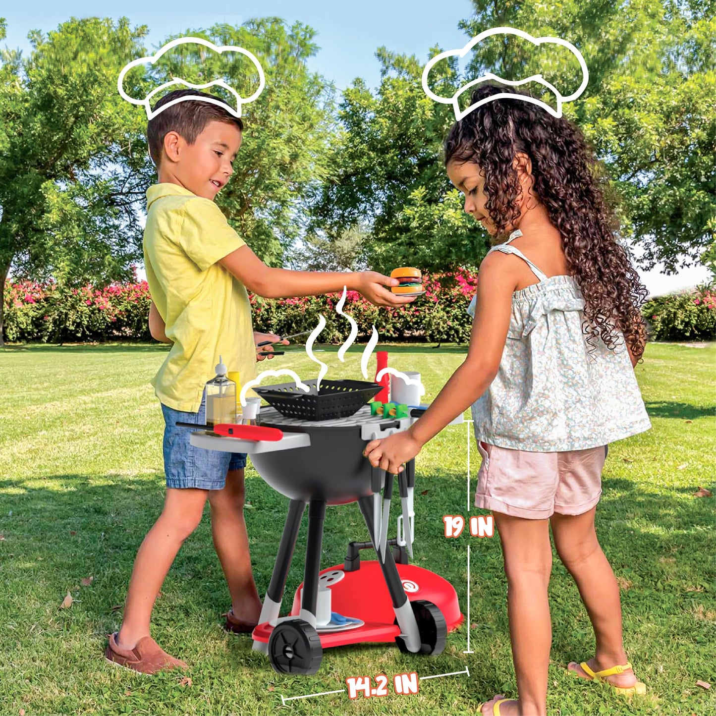 JOYIN Kitchen Toy Set & BBQ Grill — Interactive Cooking Play for Kids (Light & Sound)