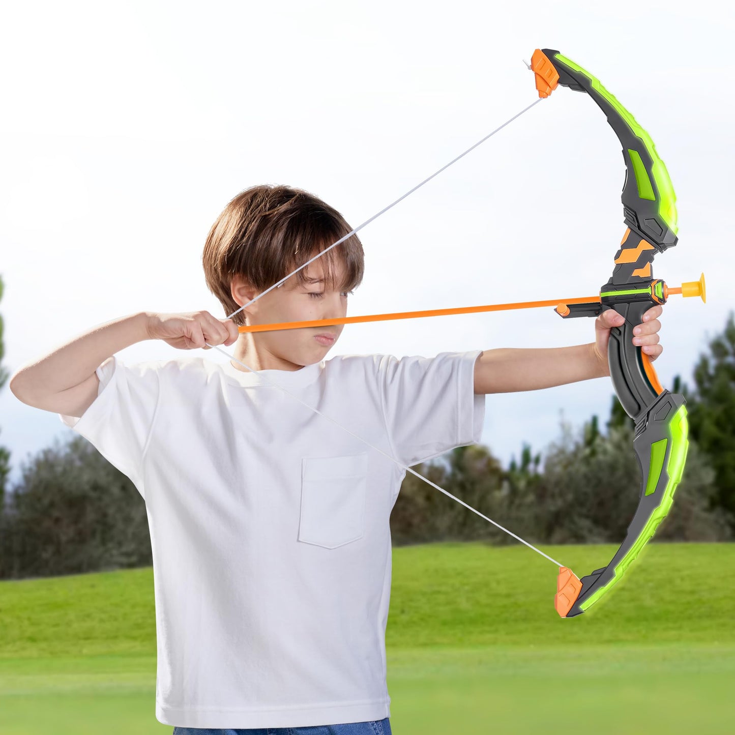 JOYIN Kids Bow and Arrow Set with LED Lights – Safe Outdoor Archery Toy for Ages 6-12