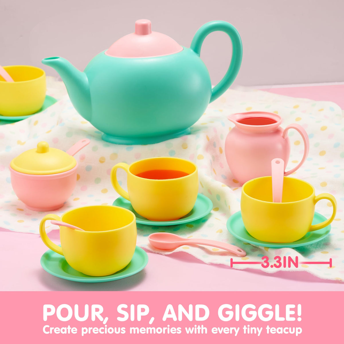 JOYIN 18PCS Pretend Tea Party Set – BPA Free, Phthalates Free | Kids Tea Party Toy Set by JOYIN