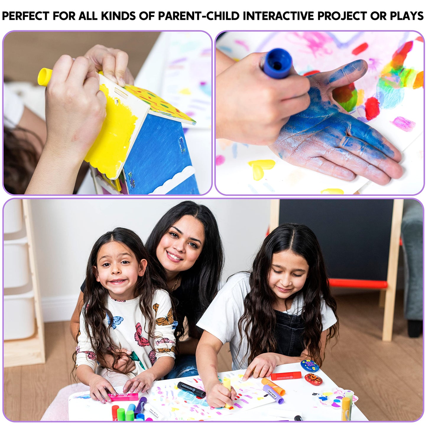 JOYIN 36 Colors Washable Tempera Paint Sticks — Quick-Dry, Mess-Free Kids Art