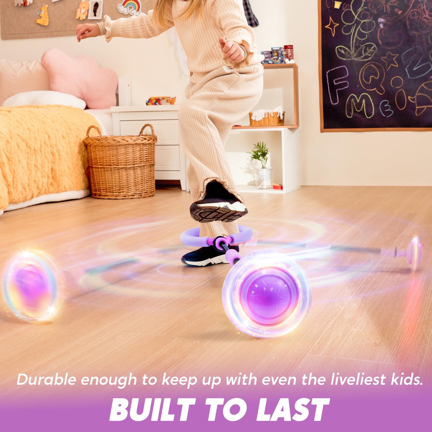 JOYIN Purple Ankle Skip Ball with Flashing Lights – Indoor & Outdoor Toy for Kids 3+