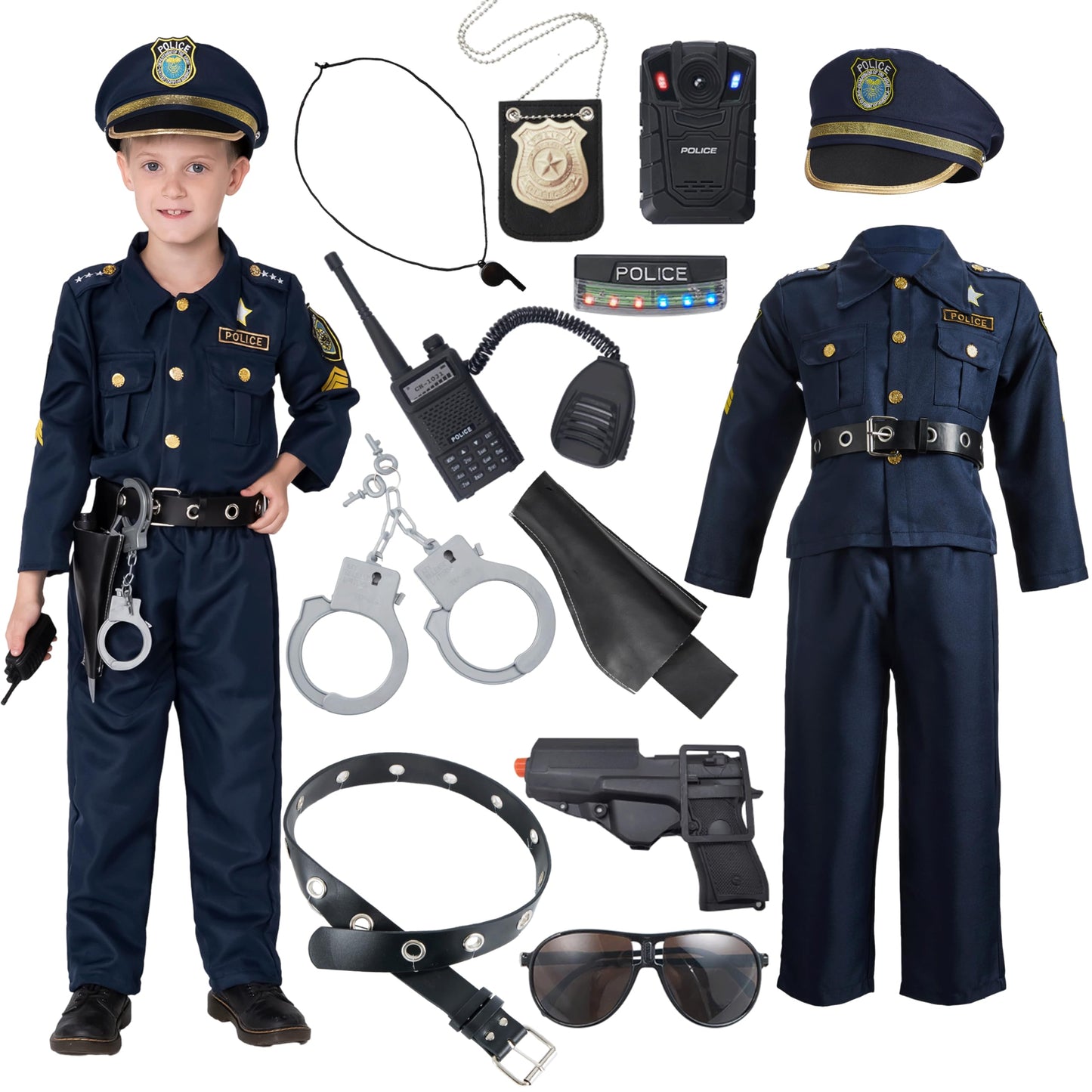 JOYIN Toy Police Costume for Kids – Toddler to 14, Hat & Accessories