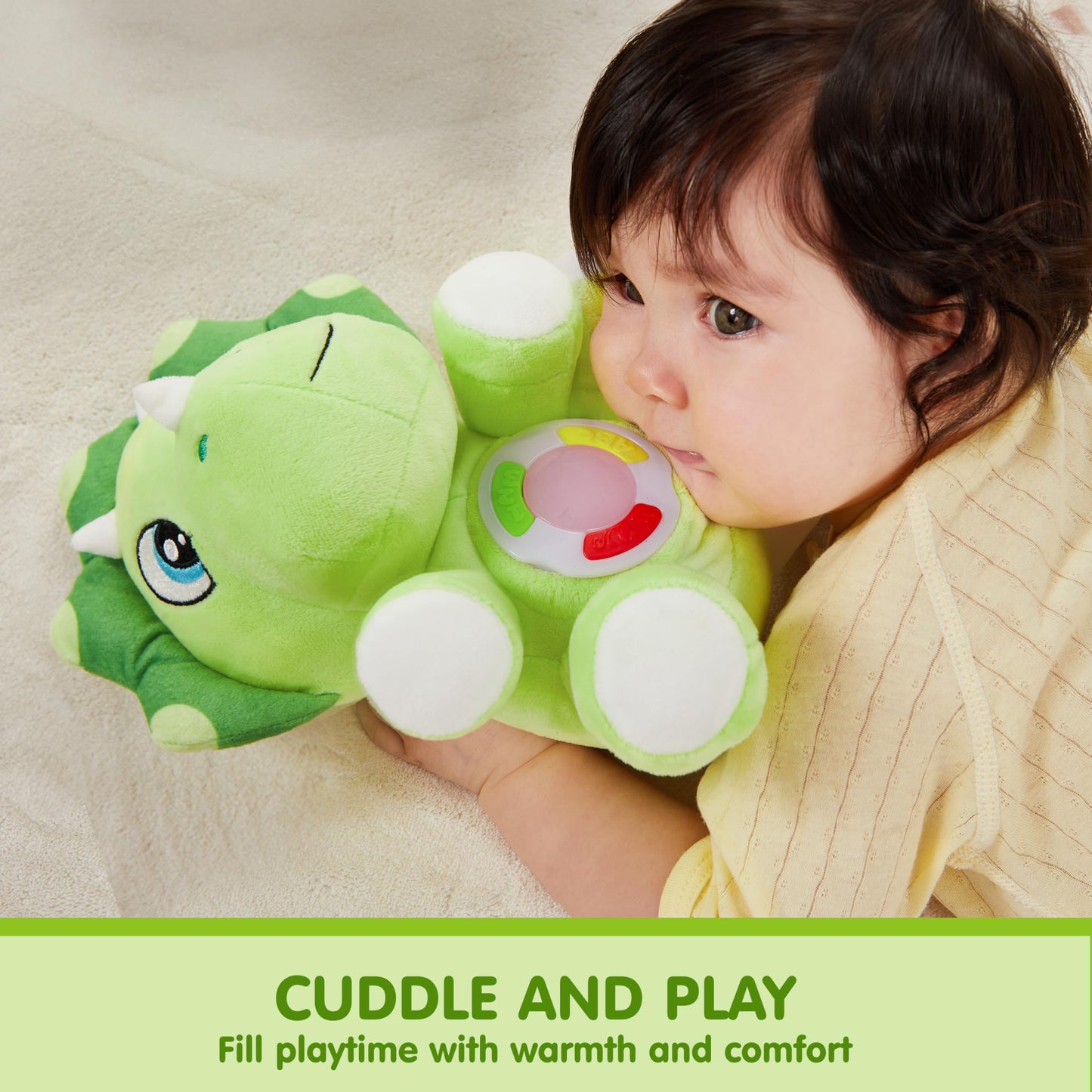 JOYIN Musical Dinosaur Plush Toy for Babies – Soft Lights & 12 Tunes
