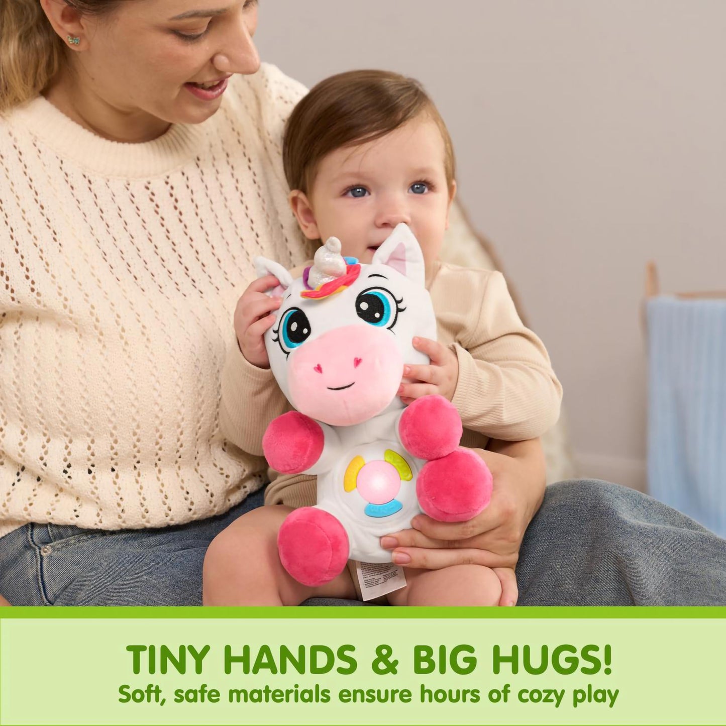 JOYIN Musical Unicorn Plush Toy – Baby Toy with Music & Light for Infants 6+ Months