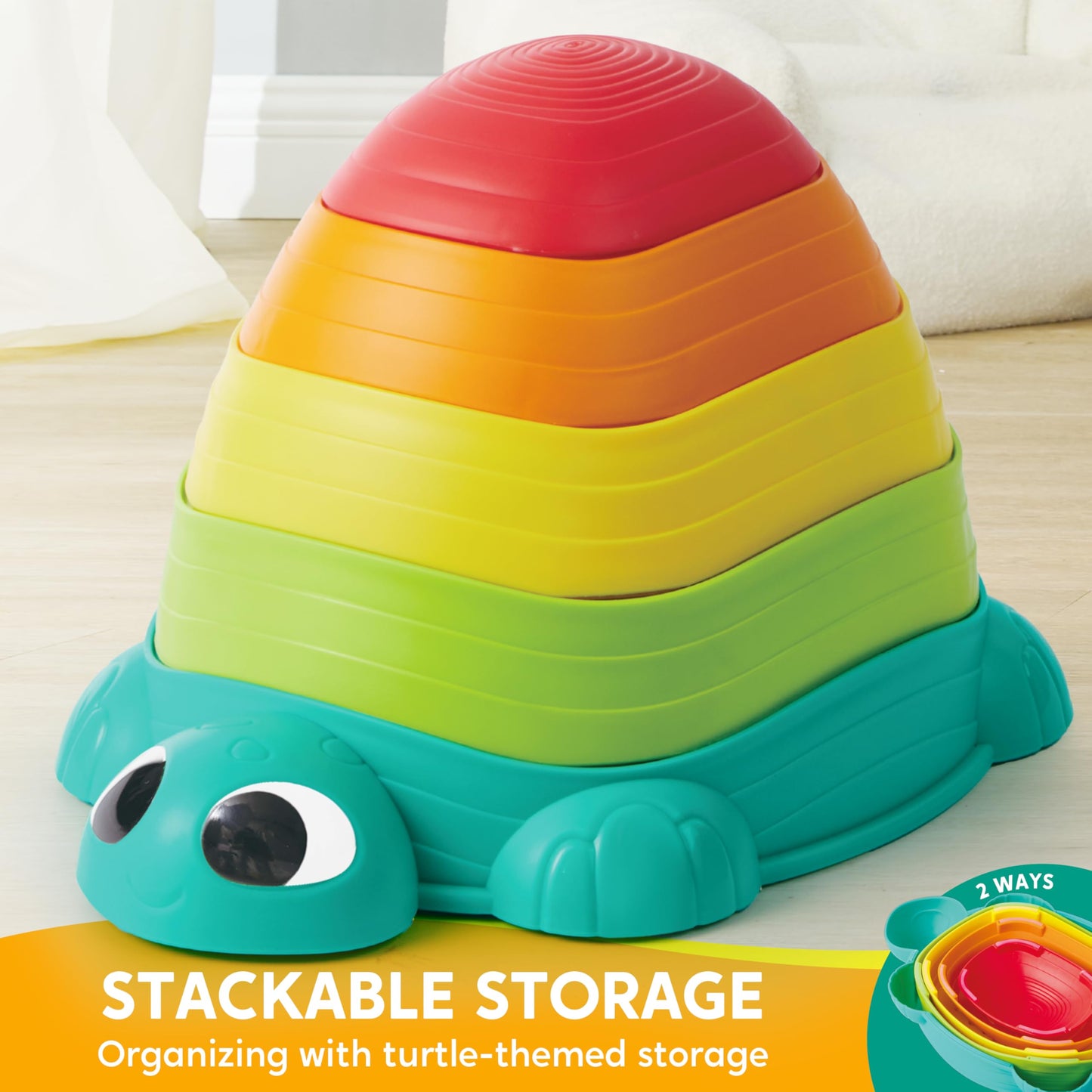 JOYIN 5 Pcs Turtle Balance Stepping Stones – Indoor Outdoor Kids Obstacle Course & Coordination Toy