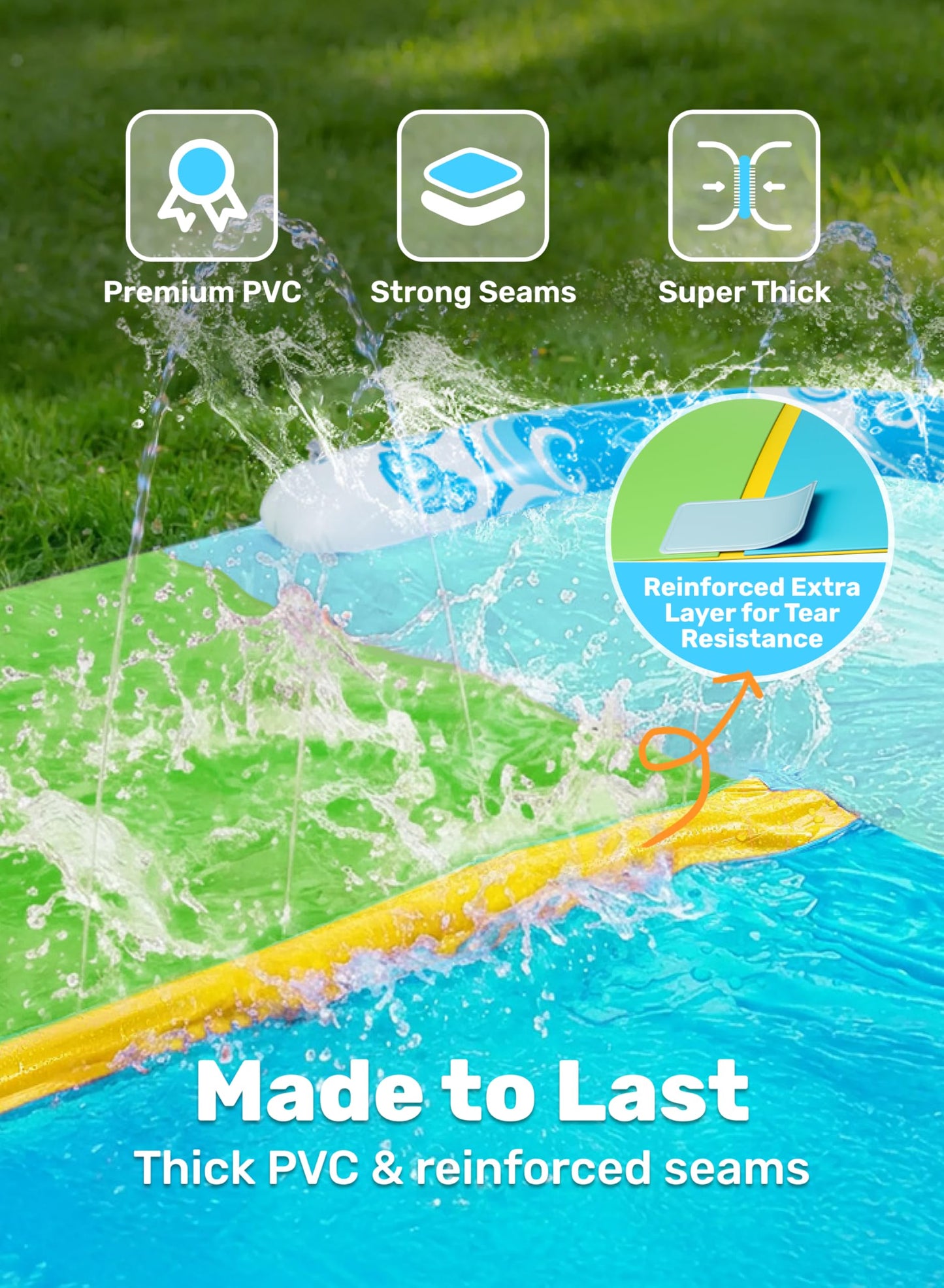 JOYIN 22.5ft Water Slide with 2 Inflatable Boards | Extra Long Backyard Splash