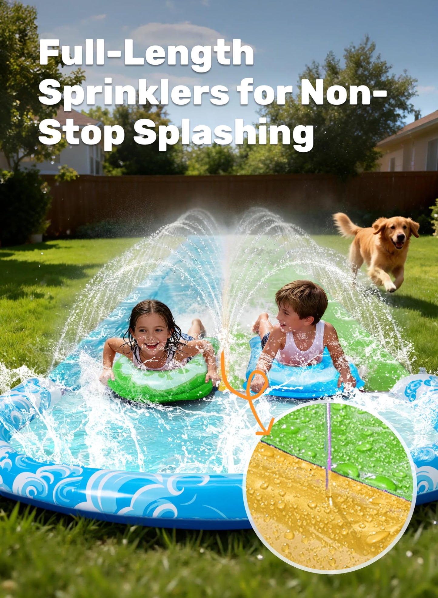 JOYIN 32.5ft Water Slide with 2 Inflatable Boards – Extra Long Double Lawn Waterslide