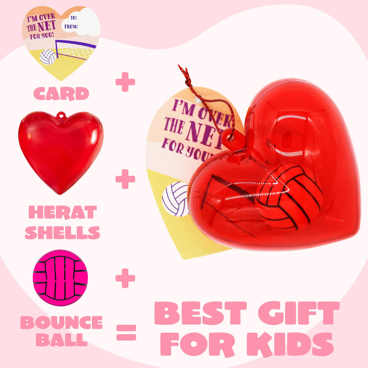 JOYIN 28-Pack Kids Valentine Sports Bouncy Balls with Heart Cases & Valentine Cards