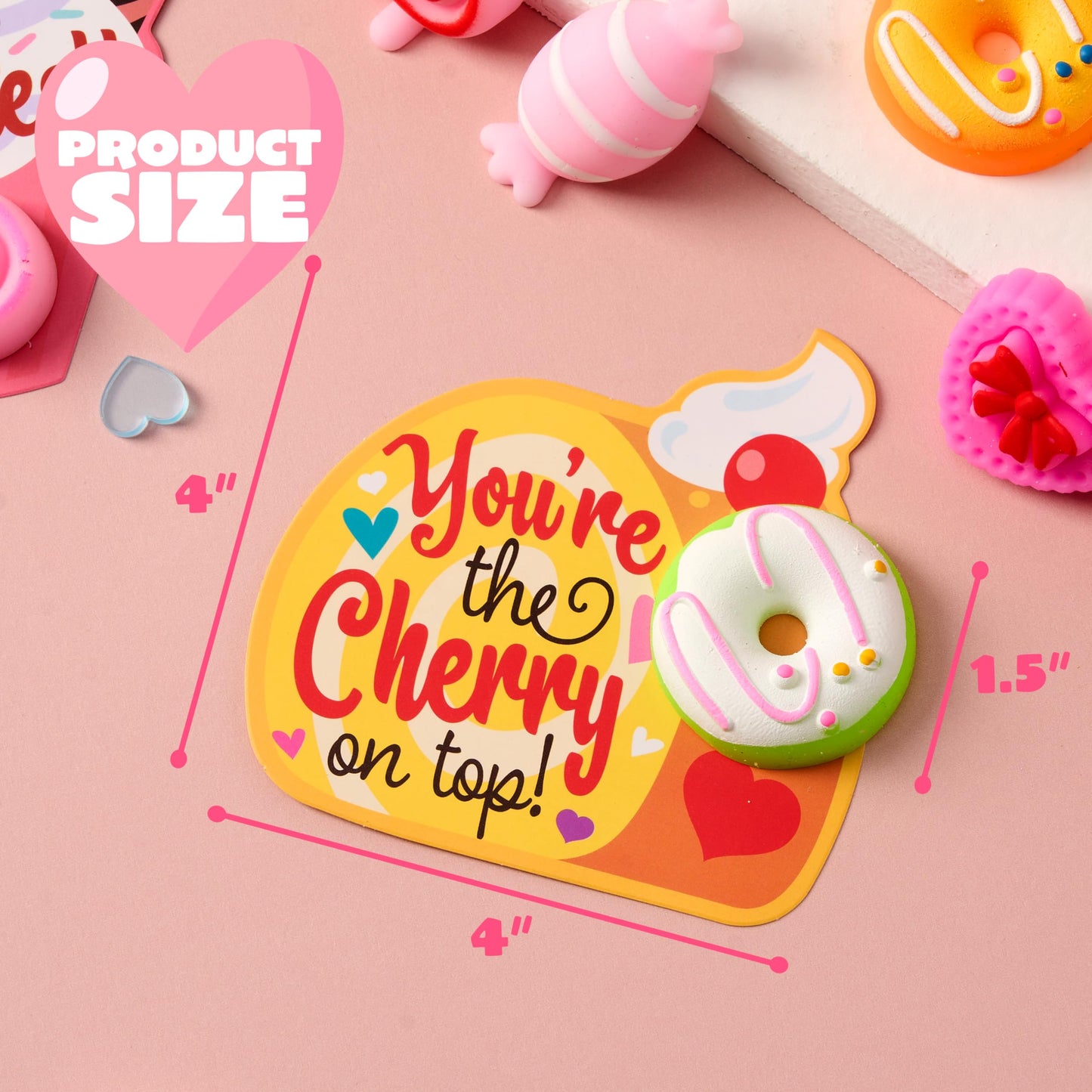 JOYIN 28 Packs Valentine’s Day Gift Cards with Candy Mochi Squishy Toys | Stress Relief Fidget & Classroom Rewards