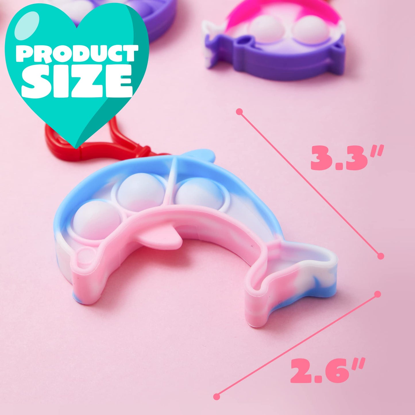 JOYIN 30-Pack Valentine Cards with Sea Animal Bubble Pop Keychains | Classroom Favors