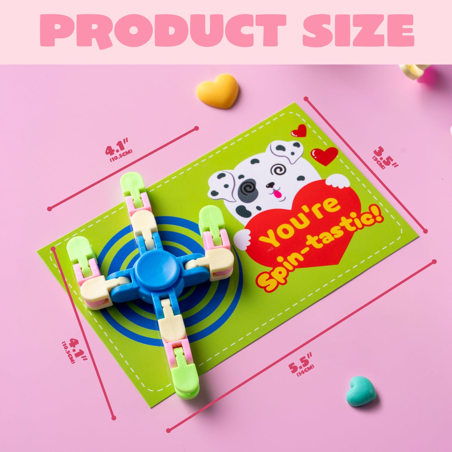 JOYIN 30-Pack Valentine’s Day Fidget Spinners with 6 Gift Card Designs
