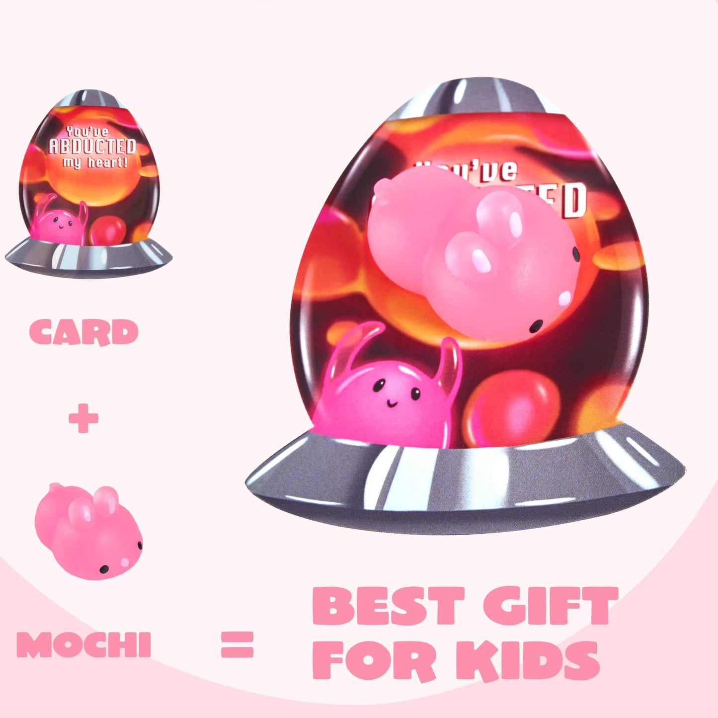 JOYIN 28-Pack Valentines Day Gift Cards with Glow-in-the-Dark Mochi Squishy Toys – Fidget Toys for Kids, Classroom Prizes & Party Favors