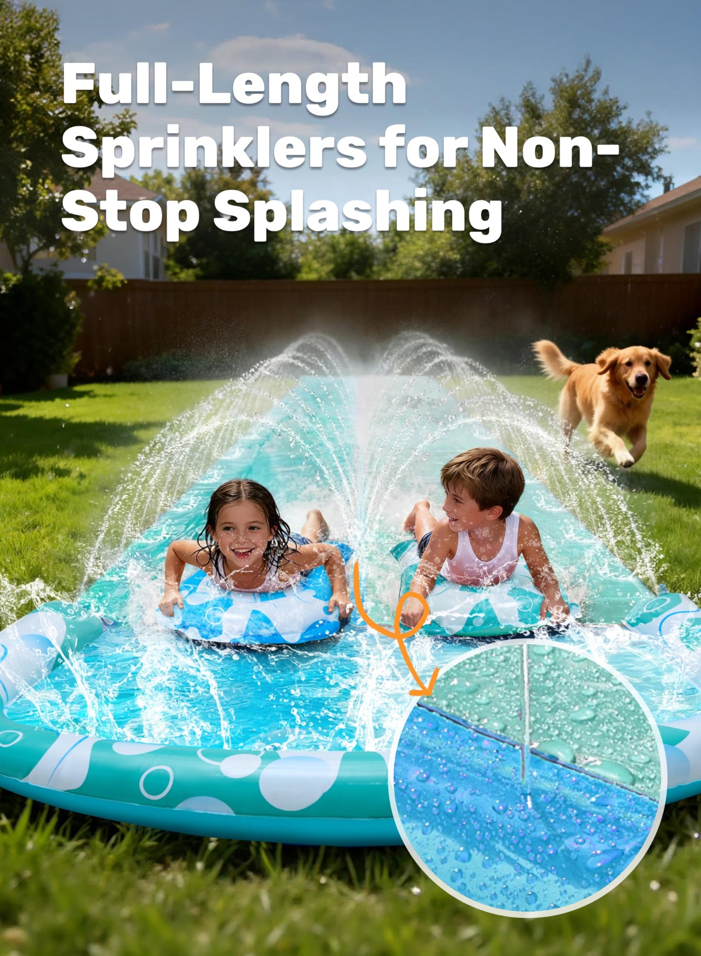 JOYIN 32.5FT Water Slide with 2 Inflatable Boards – Double Lawn Waterslide