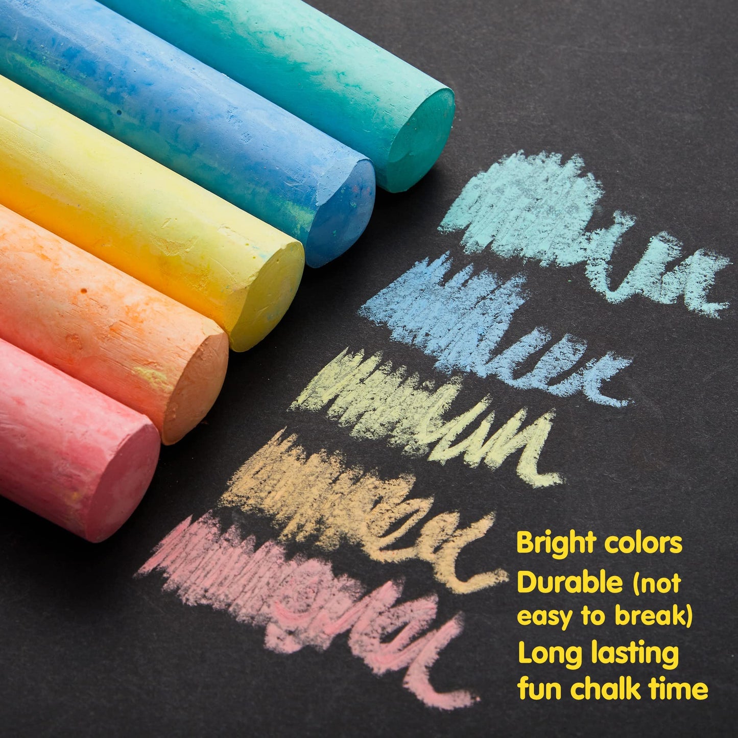 JOYIN 150 Pcs Sidewalk Chalk Set – 30 Packs, 5 Colors, Non-Toxic & Washable