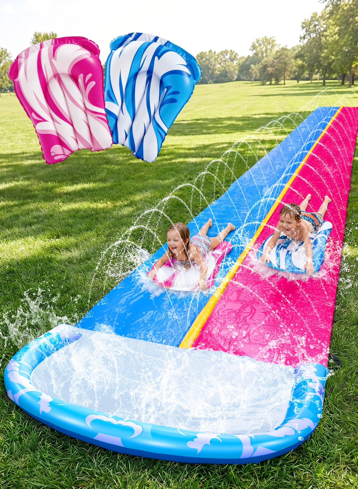 JOYIN 22.5FT Water Slide with 2 Inflatable Boards – Backyard Fun