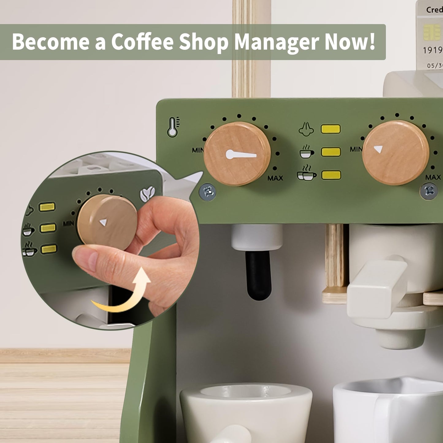 Joylike Wooden Coffee Shop Play Set – 37-Piece Pretend Café & Bakery Toy for Kids 3–6