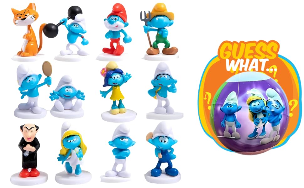Joylittle The Smurfs Bath Bombs: Blind Box Collectibles with 12 Characters & 2-Inch Surprises