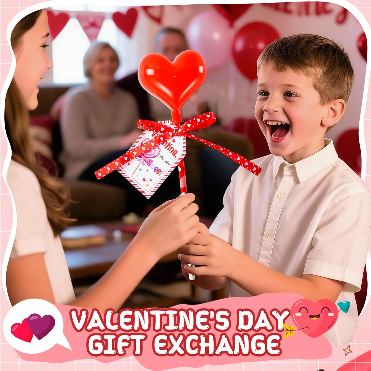 JOYLOKY 216pcs Valentine Stationery Set for Kids | 24 Cards, 24 Heart Containers & More