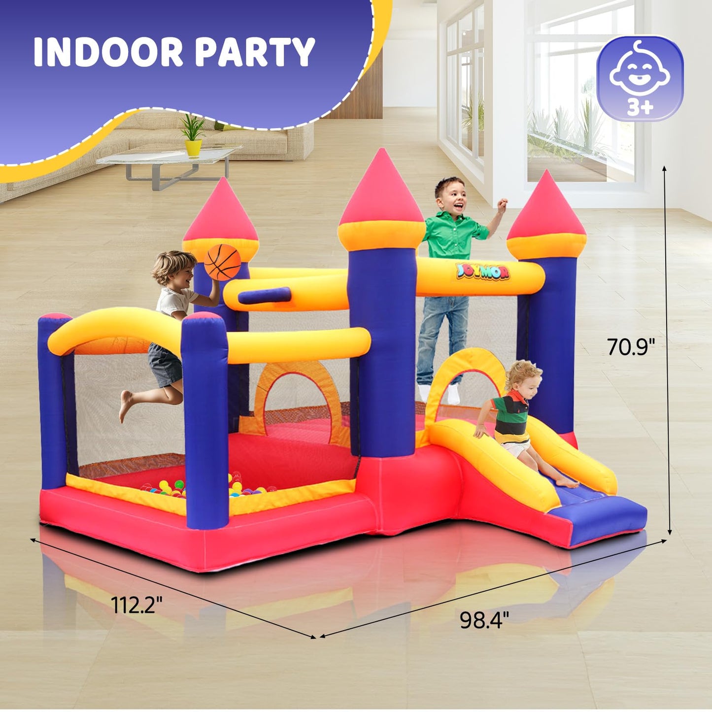 JOYMOR Inflatable Bounce House with Ball Pit – Indoor & Outdoor Play Center