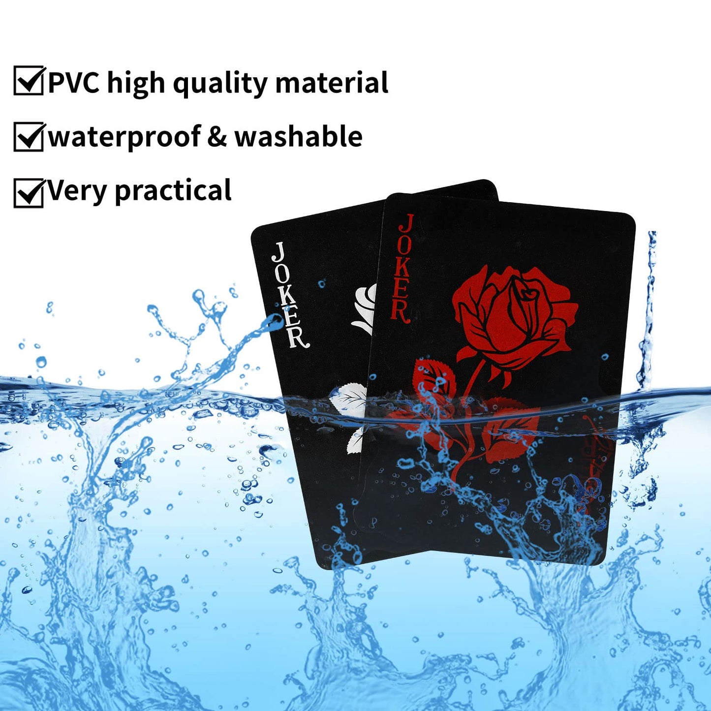 Joyoldelf Waterproof PVC Playing Cards – Flower Pattern Deck for Party, Magic & Games
