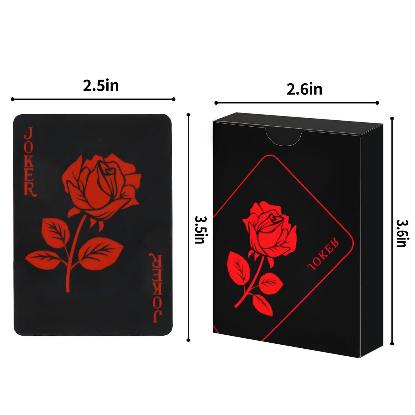Joyoldelf Black Rose Playing Cards – 2 Decks, Waterproof PET Plastic