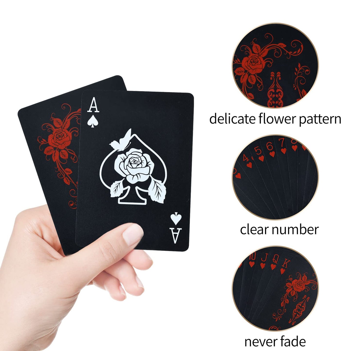 Joyoldelf Waterproof PVC Playing Cards – Flower Pattern Deck for Party, Magic & Games