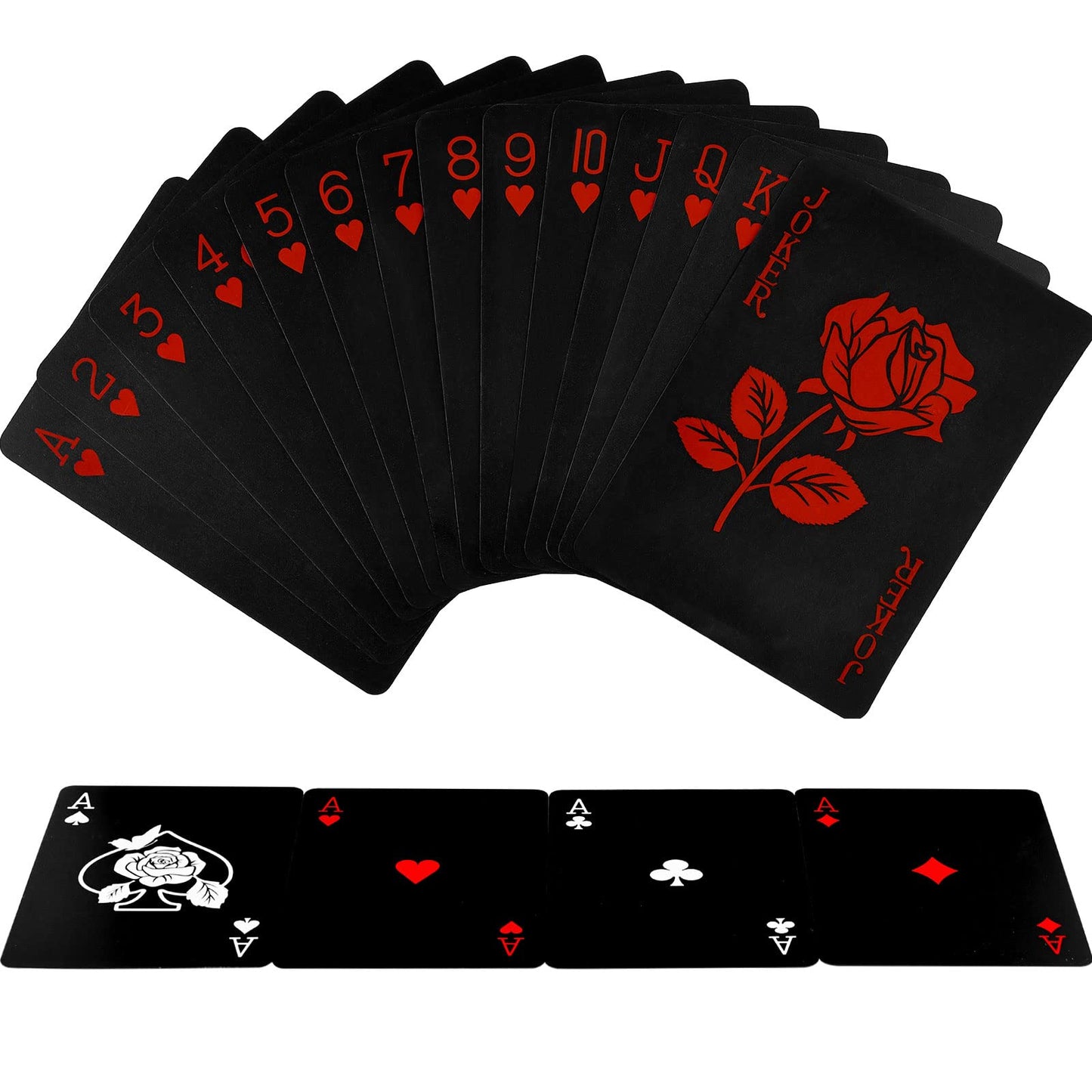 Joyoldelf Waterproof PVC Playing Cards – Flower Pattern Deck for Party, Magic & Games