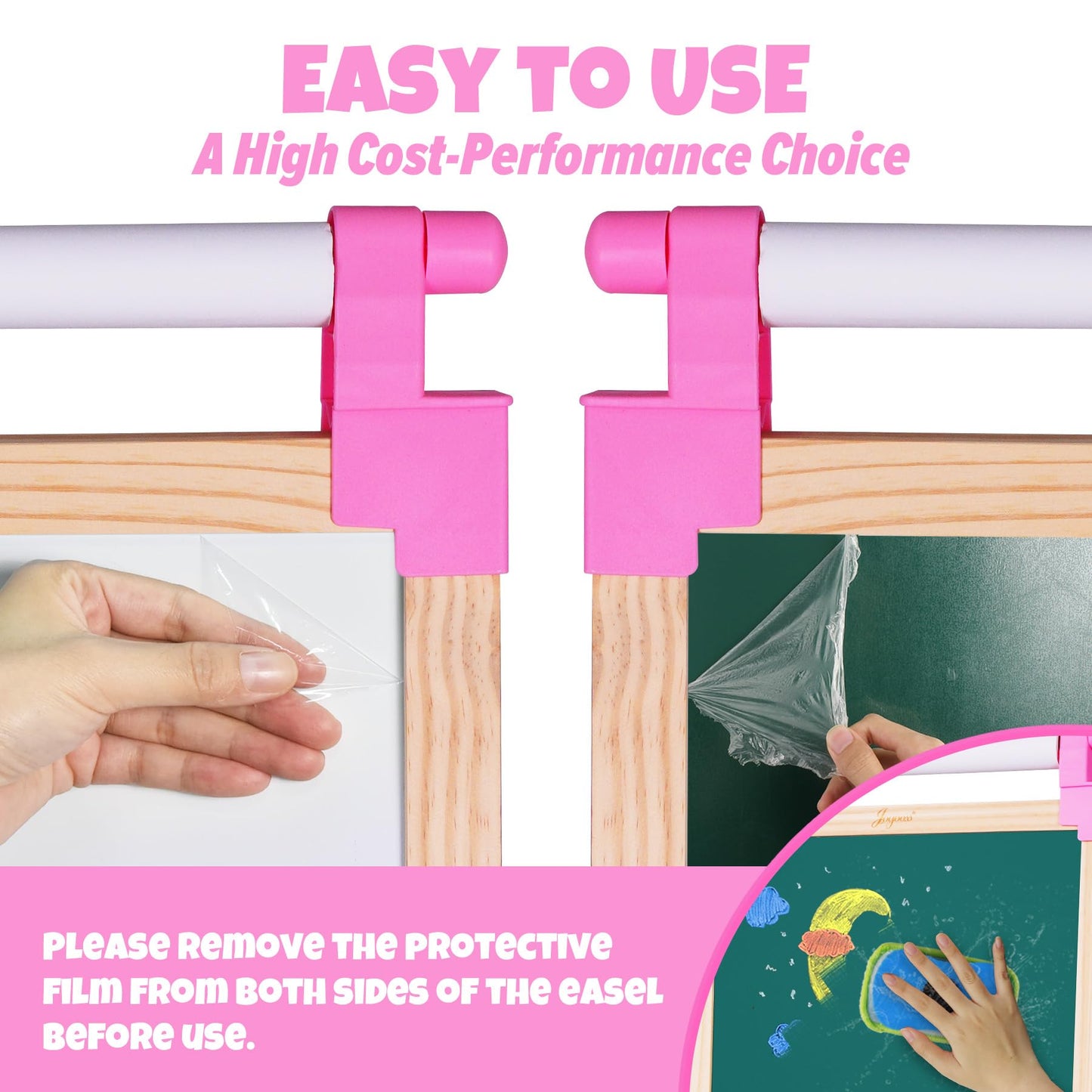 JOYOOSS Kids Easel – Wooden Double-Sided Art Board with Paper Roll