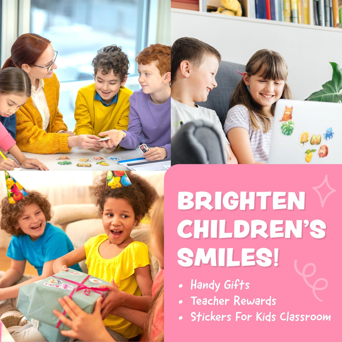 Joyousa Cute Stickers for Kids — 108pc Waterproof Kawaii Sticker Pack