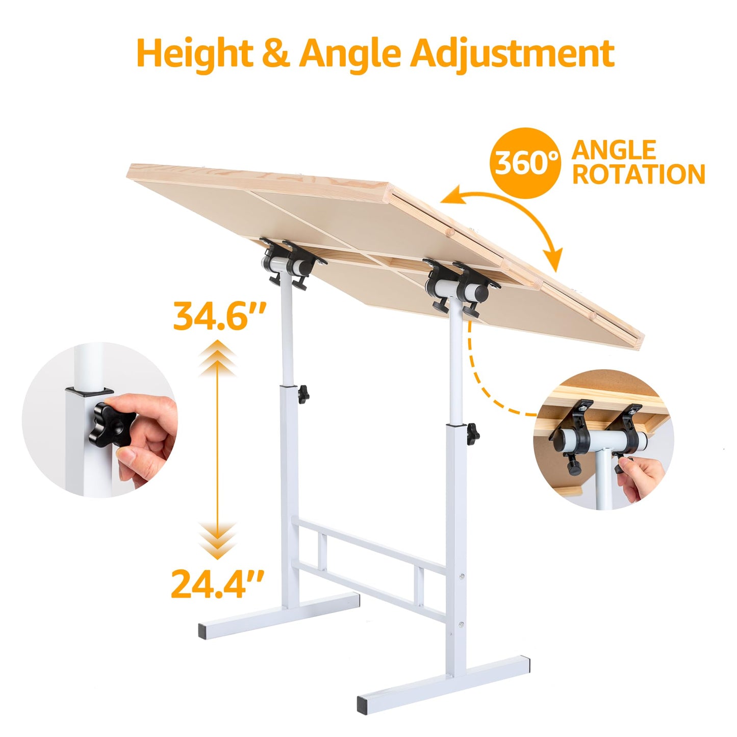 JoyPcsTable 1500-Piece Puzzle Table with Drawers — Adjustable 35x26 in, Tilt & Cover