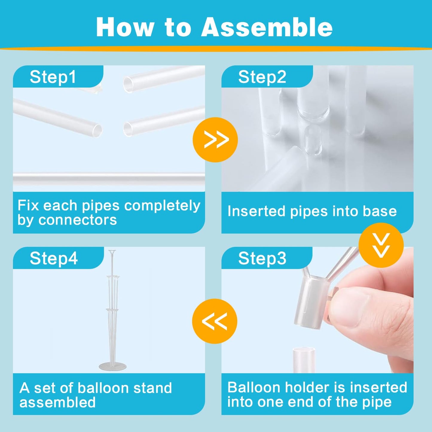 JOYYPOP 4-Set Balloon Stand Kit for Table – Sturdy Base & Sticks for Parties