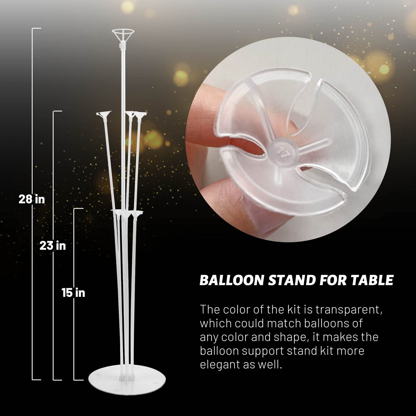 JOYYPOP 4-Set Balloon Stand Kit for Table – Sturdy Base & Sticks for Parties