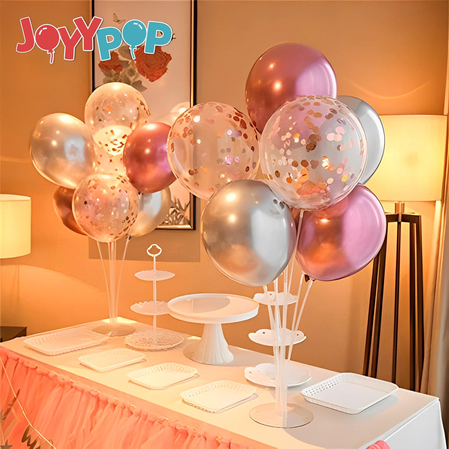 JOYYPOP 12-Set Balloon Stand Kit for Table Centerpieces – Birthday, Graduation, Wedding Decor