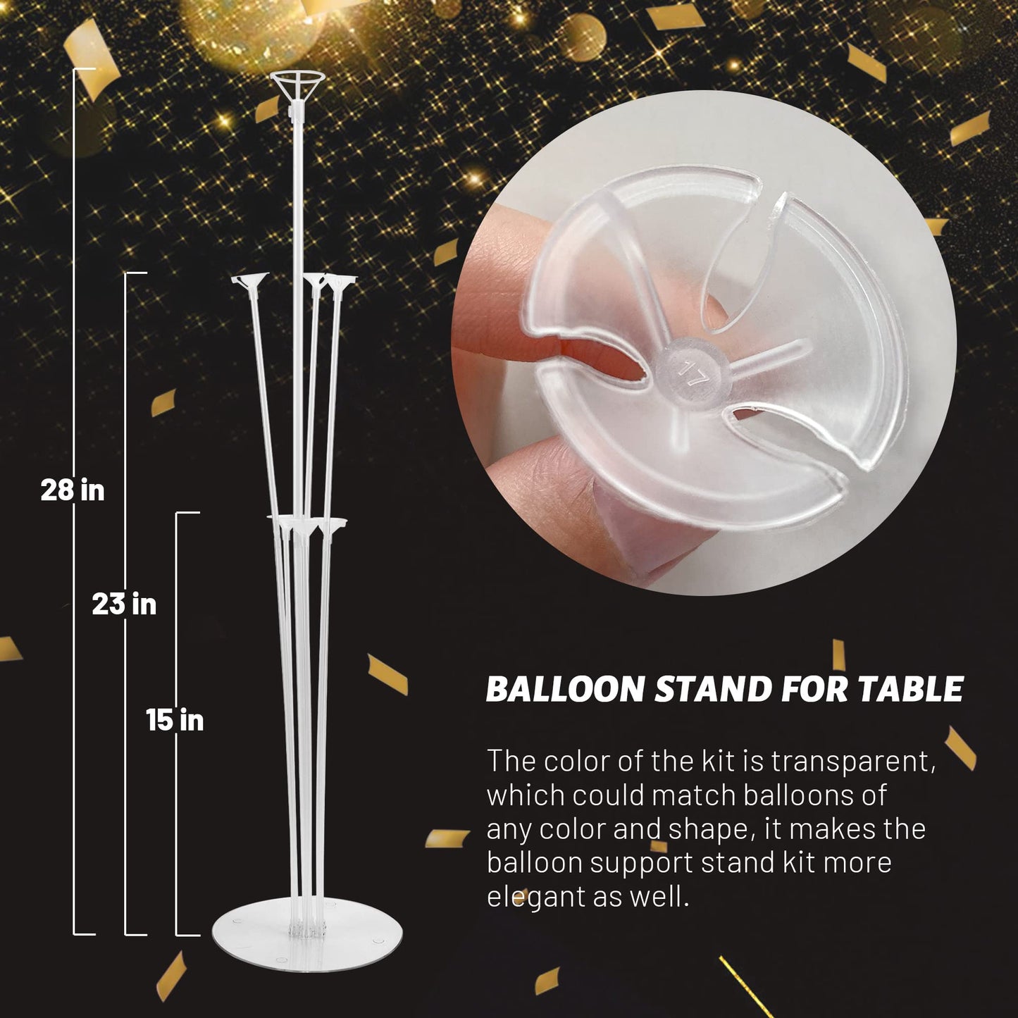 JOYYPOP 12-Set Balloon Stand Kit for Table Centerpieces – Birthday, Graduation, Wedding Decor