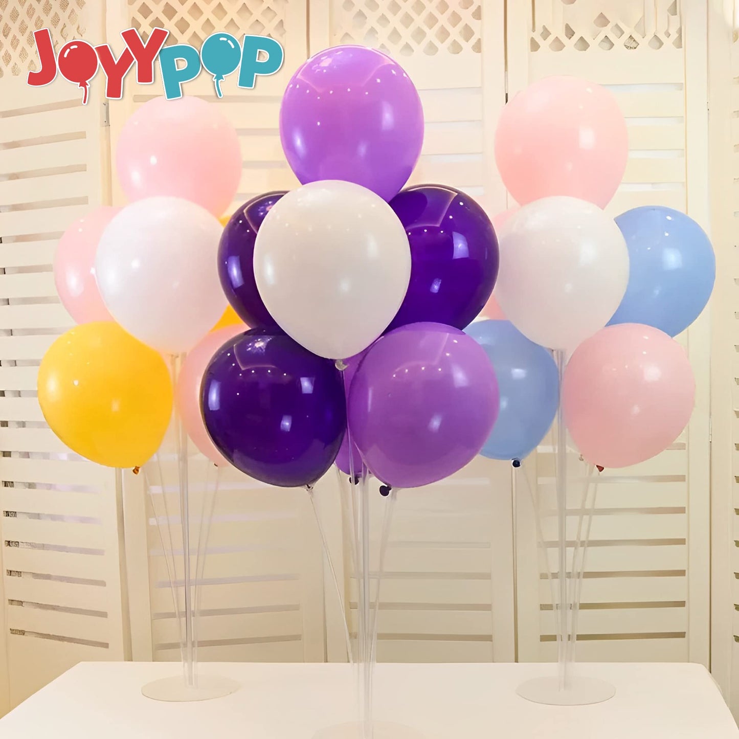 JOYYPOP 12-Set Balloon Stand Kit for Table Centerpieces – Birthday, Graduation, Wedding Decor