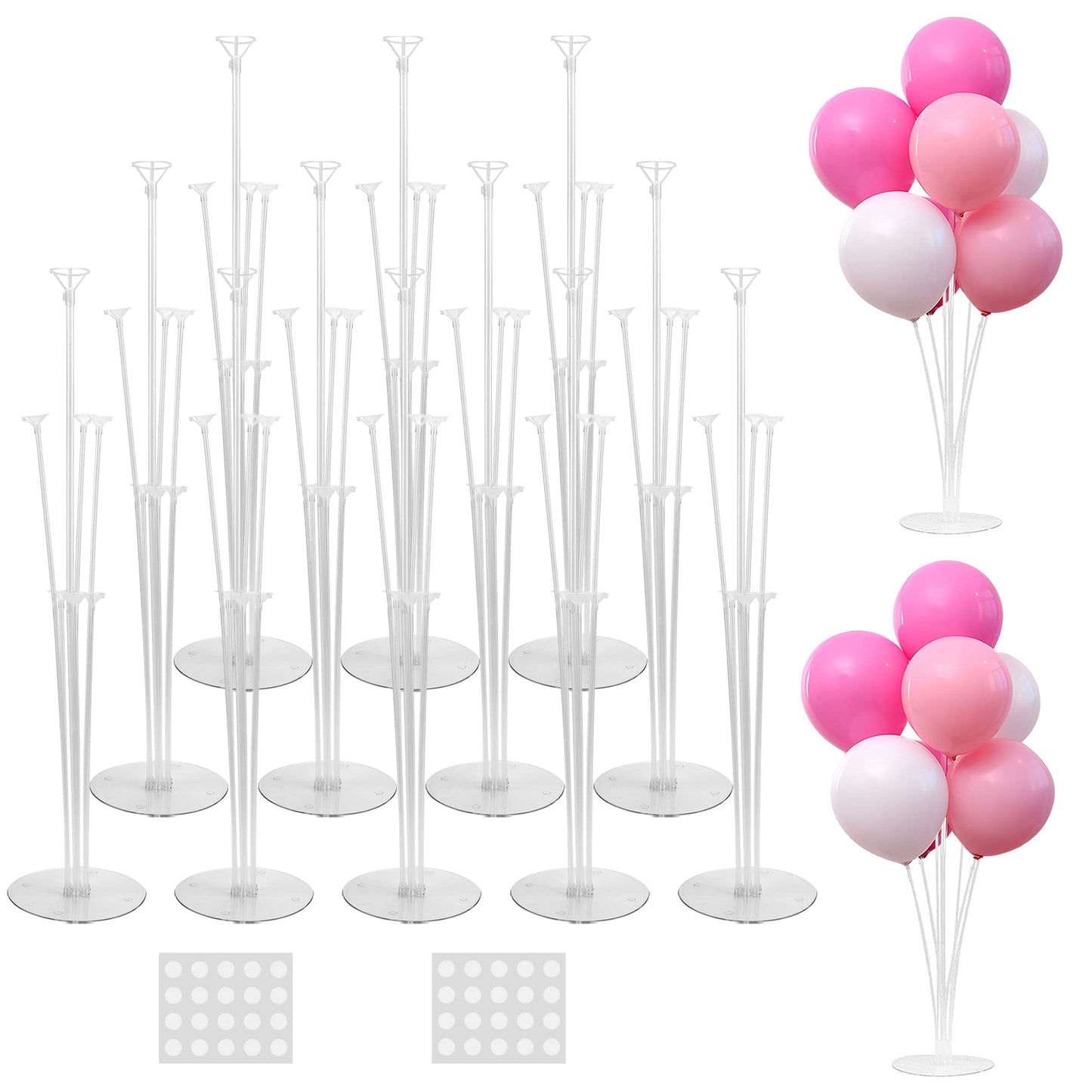 JOYYPOP 12-Set Balloon Stand Kit for Table Centerpieces – Birthday, Graduation, Wedding Decor