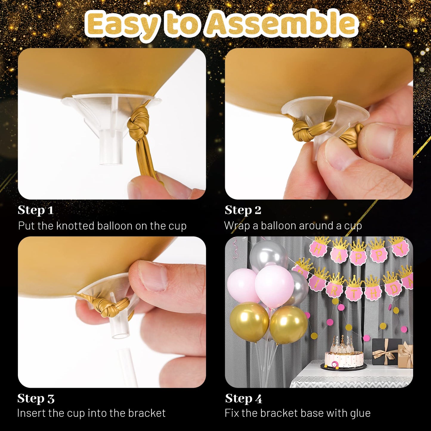 JOYYPOP 12-Set Balloon Stand Kit for Table Centerpieces – Birthday, Graduation, Wedding Decor