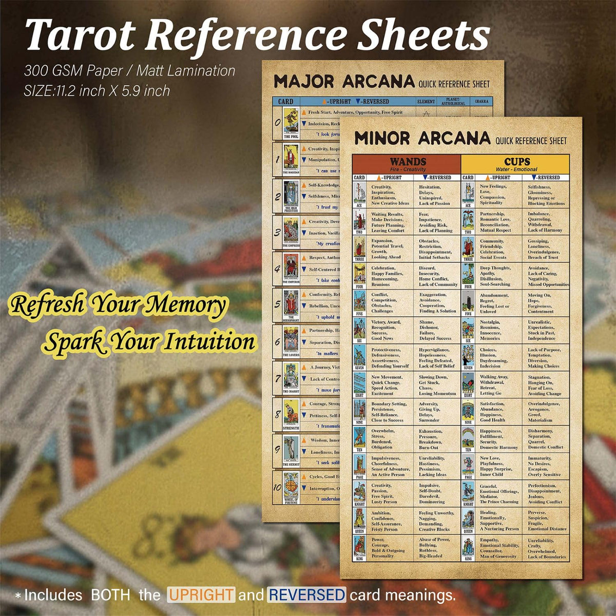Joyppy 336 Pcs Tarot Stickers – Rider Waite Deck, 2.5 x 1.4 in (6.3 x 3.6 cm) – 4 Sets for Tarot Journal & Planner