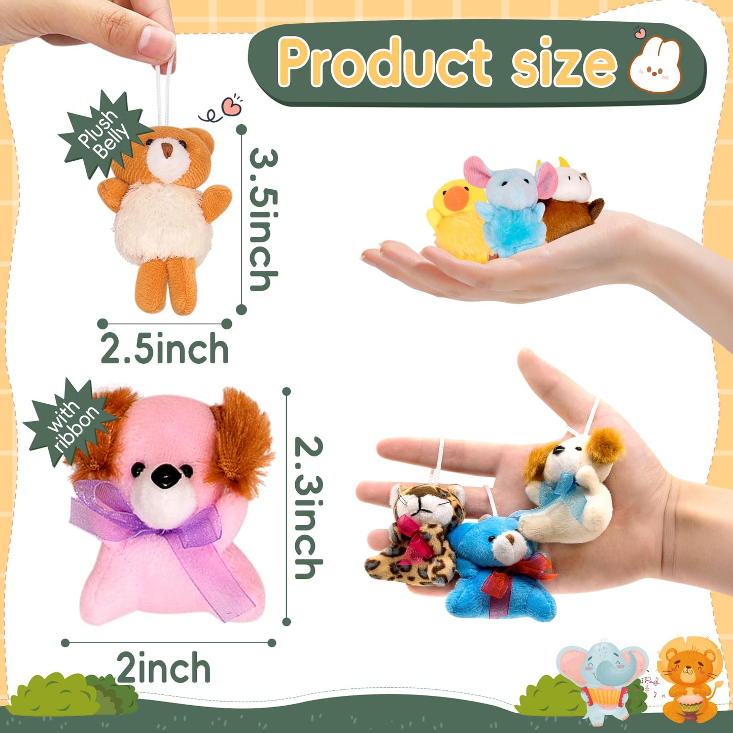 JoyRapt 36-Pack Small Stuffed Animals – Party Favors & Classroom Prizes (2.3 to 3.5 inches)