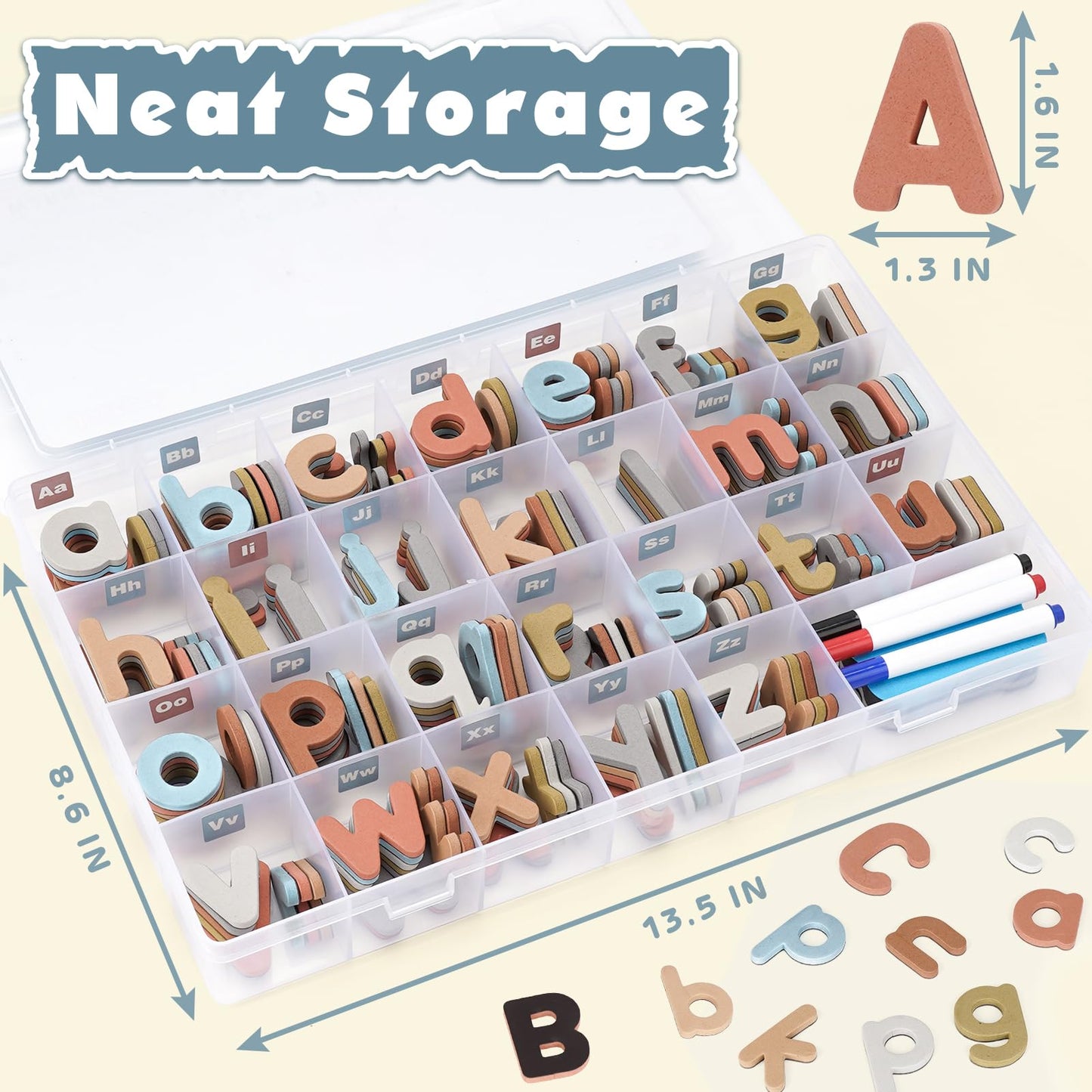 Joyreal Magnetic Alphabet Letters with Magnet Board – Foam ABC for Toddlers