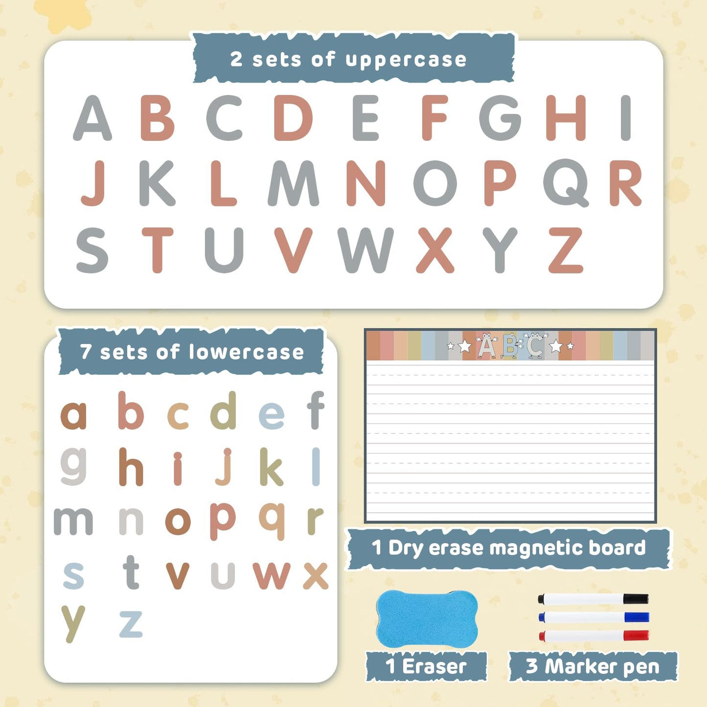 Joyreal Magnetic Alphabet Letters with Magnet Board – Foam ABC for Toddlers