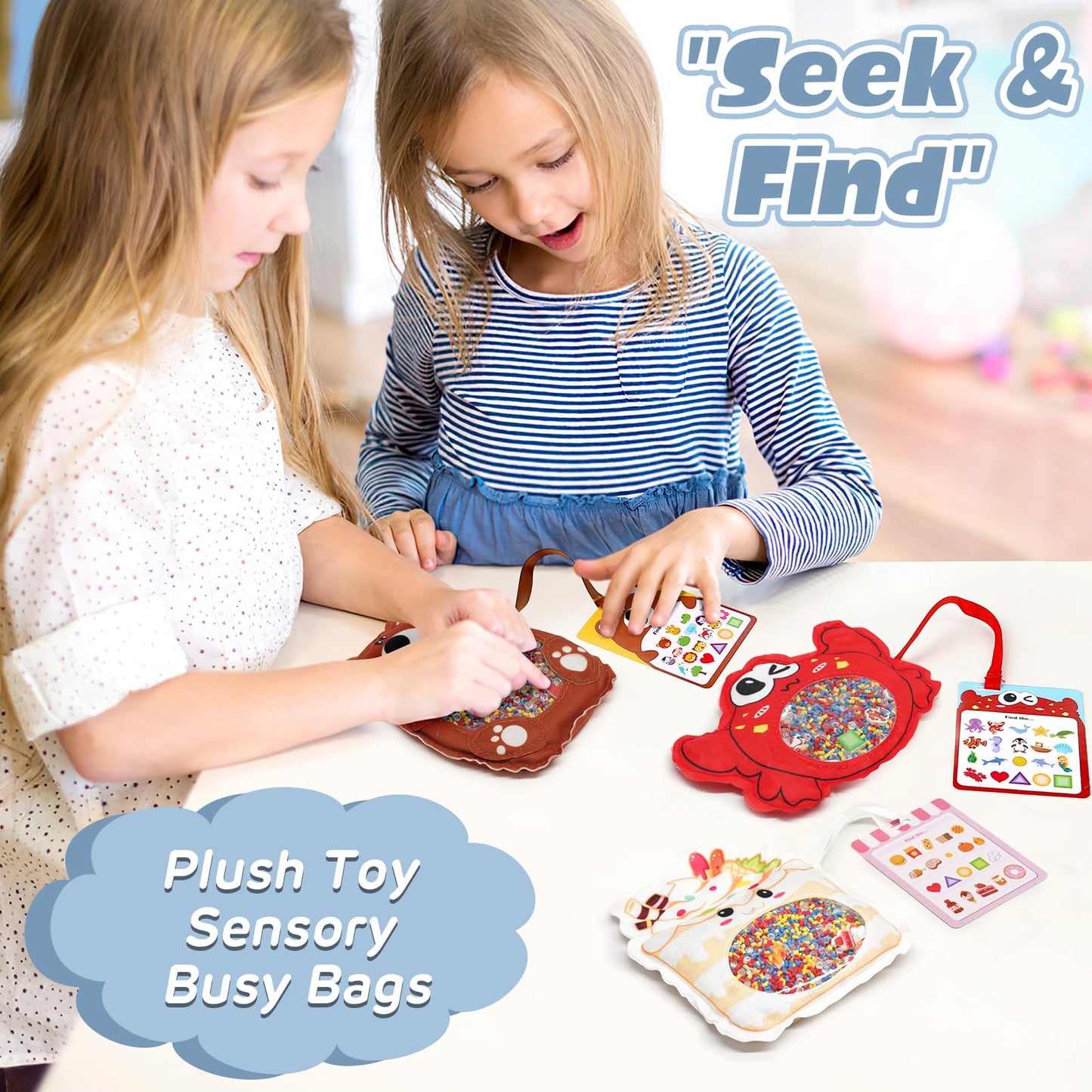 Joyreal Hide and Seek Busy Bag - 3 Pack Sensory Travel Game for Kids 3+