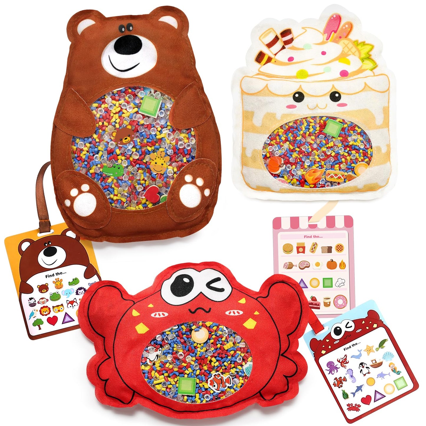 Joyreal Hide and Seek Busy Bag - 3 Pack Sensory Travel Game for Kids 3+