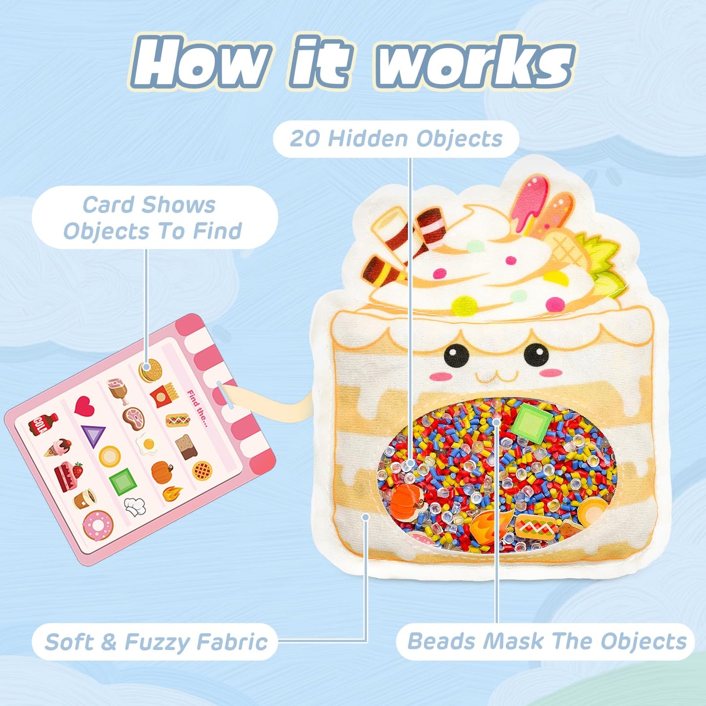 Joyreal Hide and Seek Busy Bag - 3 Pack Sensory Travel Game for Kids 3+
