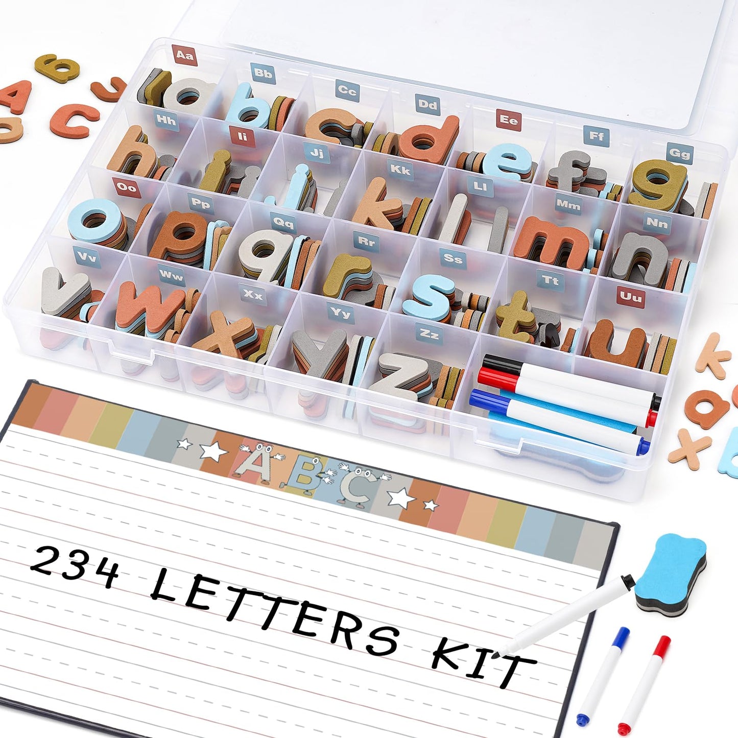 Joyreal Magnetic Alphabet Letters with Magnet Board – Foam ABC for Toddlers