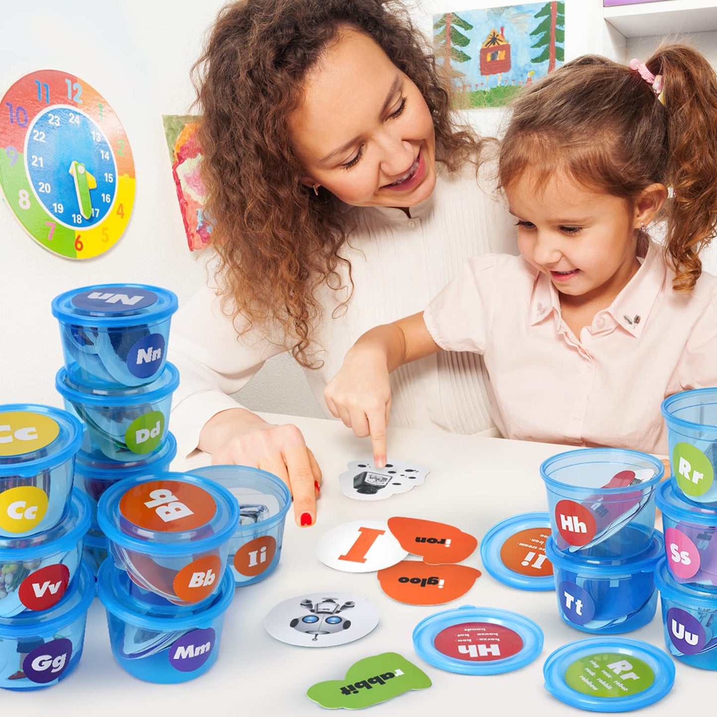 Joyreal 271-Piece Alphabet Toys for Toddlers: ABC Phonics, Sorting Tubs & Cards