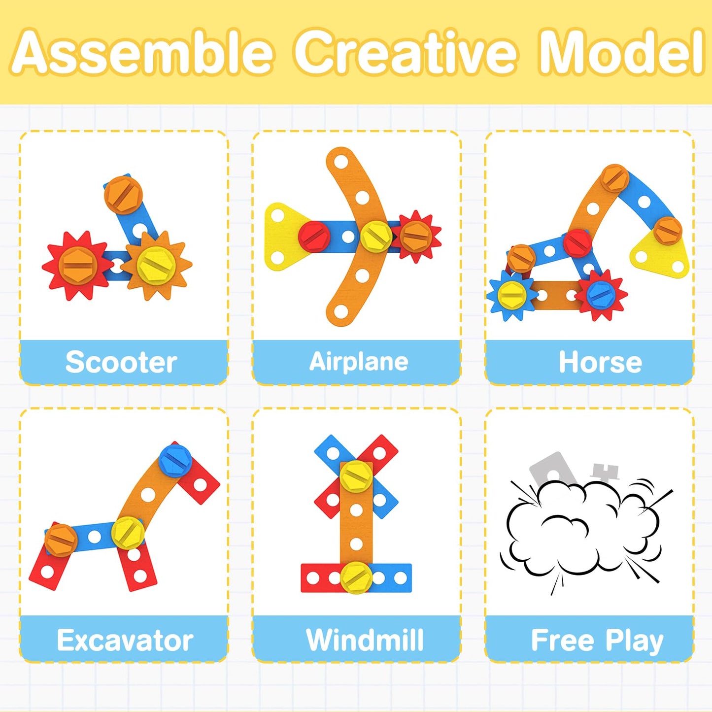 JOYSINTOY Wooden Tool Set for Toddlers 2-4 | Montessori Bench & Apron